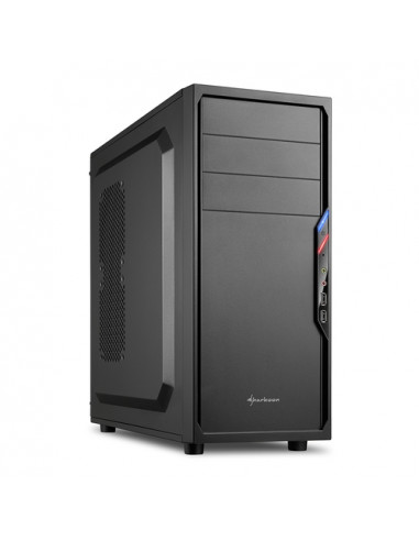 SHARKOON CASE VS4-S, ATX, 6 SLOTS EXPANSION, 2 USB2.0 FRONT, DRIVE BAY DA 2,5"/3,5"/5,25", 1X120MM FAN INSTALLED, NO PSU, NERO