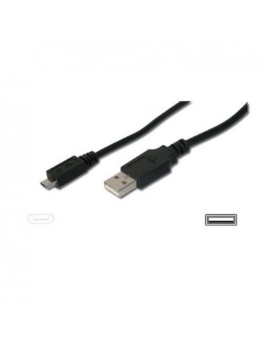 CAVO DIGITUS USB 2.0 A TO USB MICRO-B, M-M, 1,8MT, SCHERMATO, NERO, AK67421