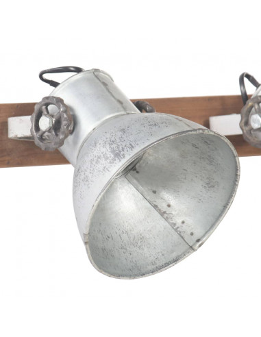 Lampada da Parete in Stile Industriale Argento 45x25 cm E27