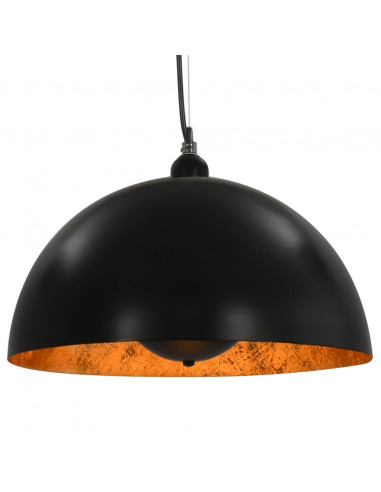 Lampadari 2 pz Nero e Oro Semi-Sferici 40 cm E27