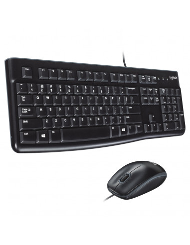 Logitech Desktop MK120 tastiera Mouse incluso USB QWERTZ Svizzere Nero